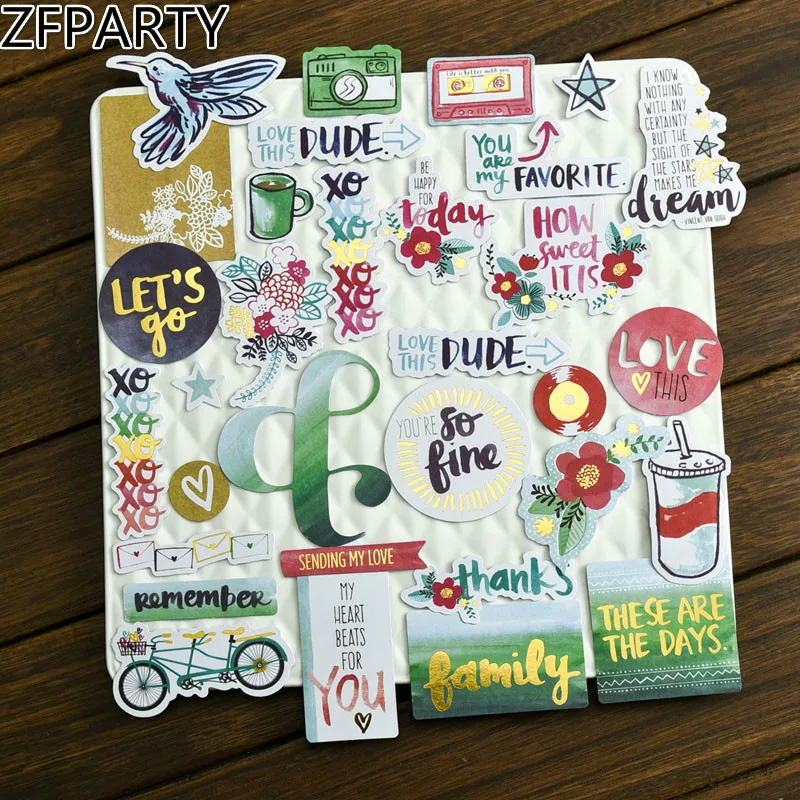 

ZFPARTY 30pc Let is Go Cardstock Die Cuts for Scrapbooking Happy Planner/Card Making/Journaling Project