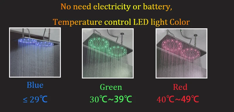 Европейский светодиодный душевой набор для ванной комнаты, термостатический душевой смеситель для душа, светодиодный смеситель, 2 способа