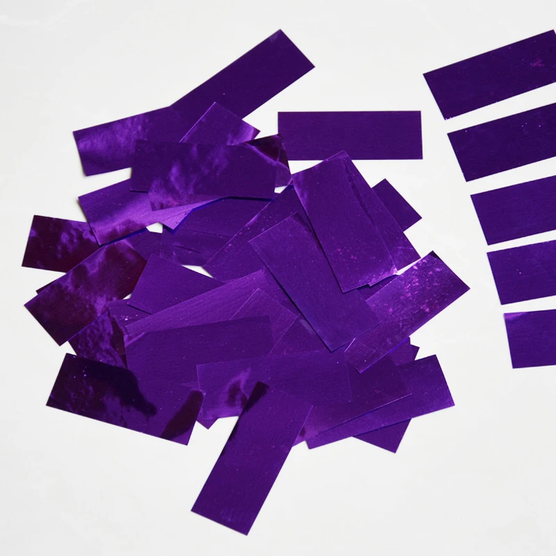 Фиолетовый ретугловая 2*5 см Фольга ПЭТ конфетти измельченный конфетти из блесток для свадебной вечеринки украшение для события пользу 200 г в партии