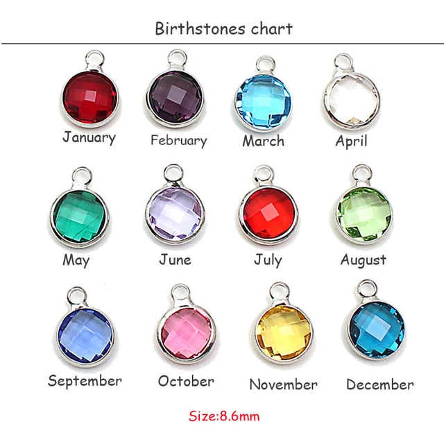 Birth Month Birthstone Glass Bead Charm Bracelet (October)