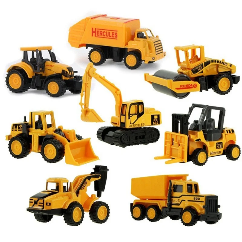 

8 Styles Mini Engineering Car Tractor Toy Dump Truck Model Fashion Toy Cars for Children Boy Gift