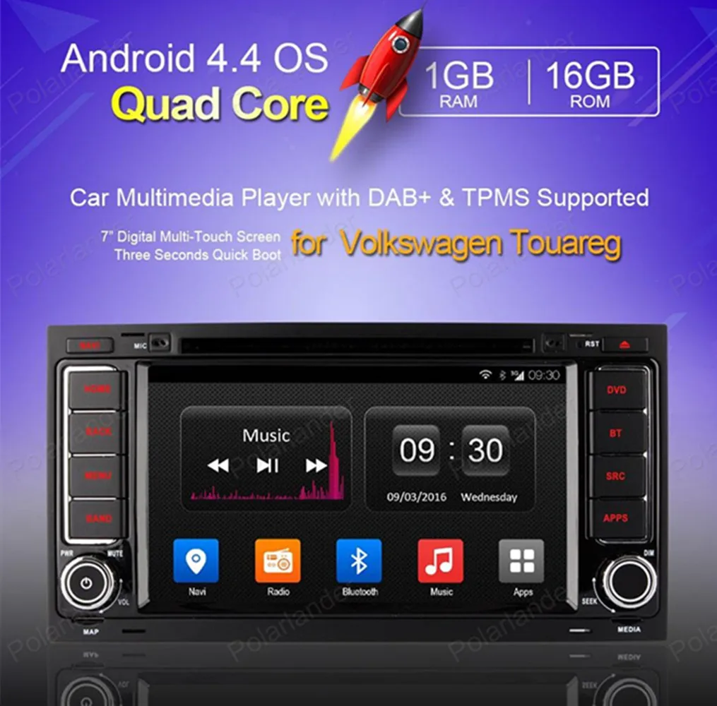 

2 din Android 4.4 Car DVD player for Volkswagen touareg GPS Navi support DAB+ wifi 3G mirror TPMS Radio DVR Bluetooth