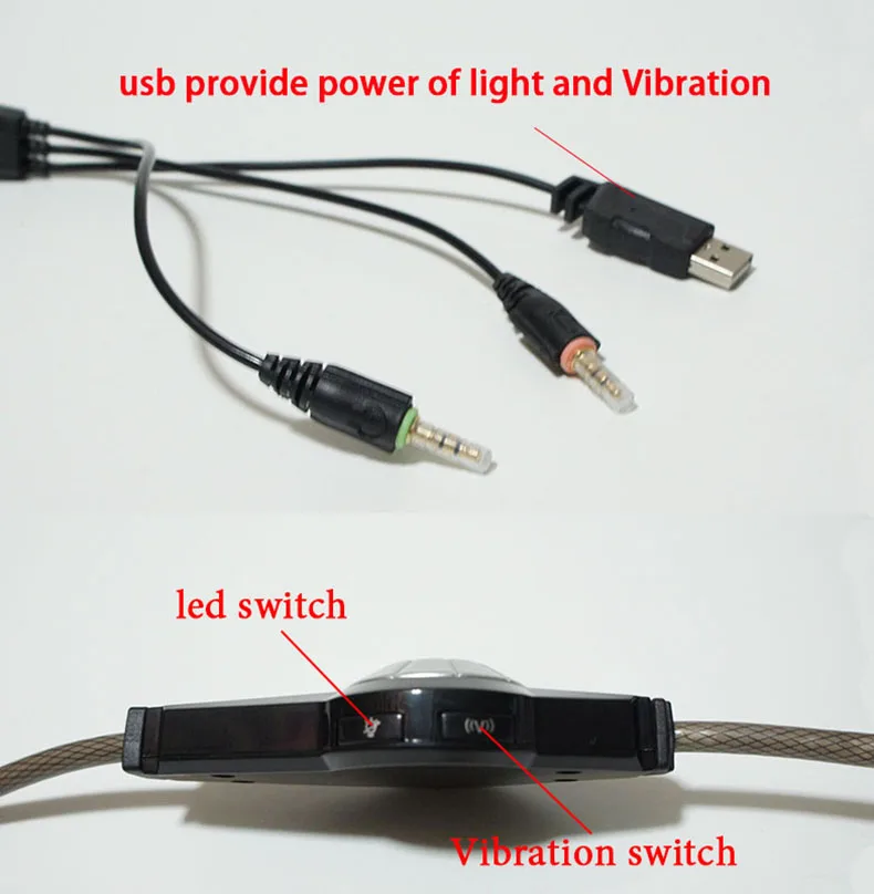 Gaming Headset Vibration Big Earphones & Headphone with Microphone Brand Xiberia Original Genuine For gamer 3.5mm v10