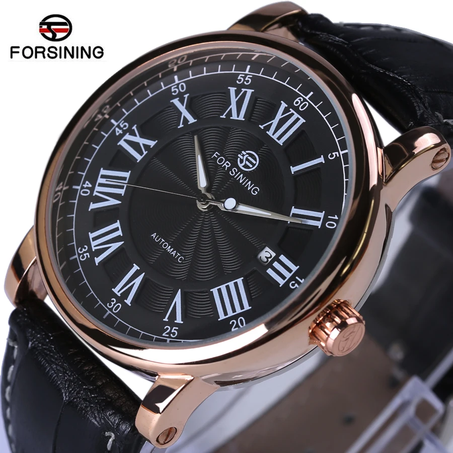Forsining Men's Watch Top Brand Luxury Automatic Business Style Leather