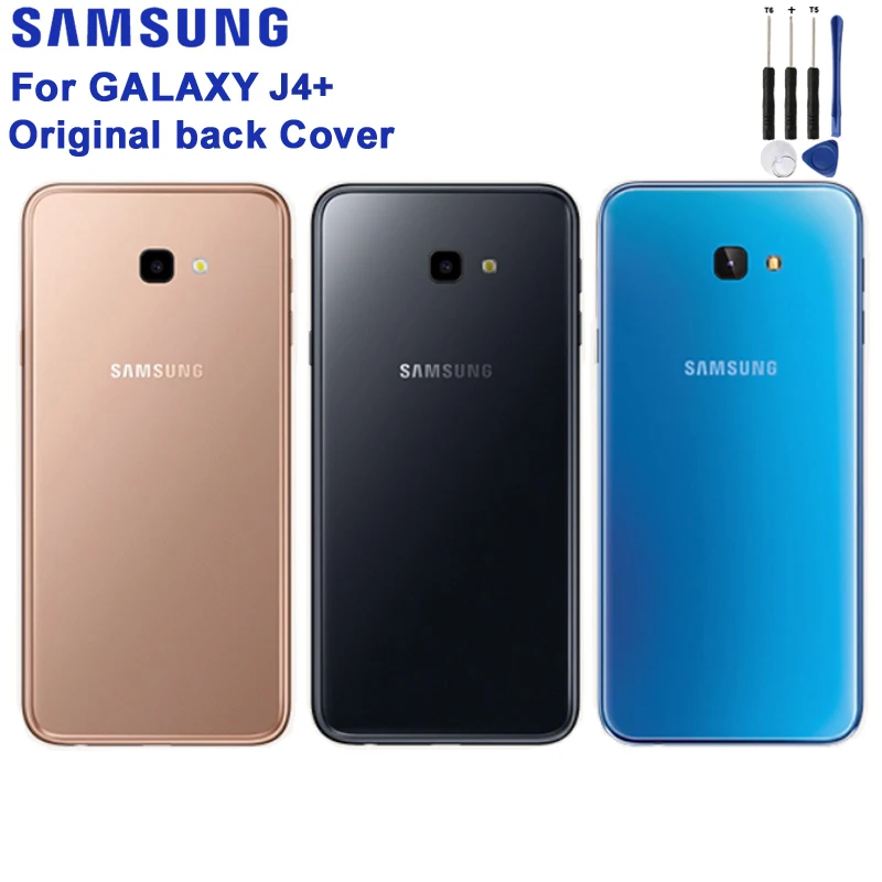 

Samsung Original Battery Back Cover Door Plastic Case For Samsung Galaxy J4+ Rear Housing Protective Back Cover Phone Case