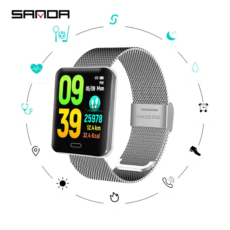 

New Smart Watch Men Women Intelligence Fitness Bracelet Tracker Heart Rate Monitor IP67 Waterproof Smartwatch for Android iOS B8