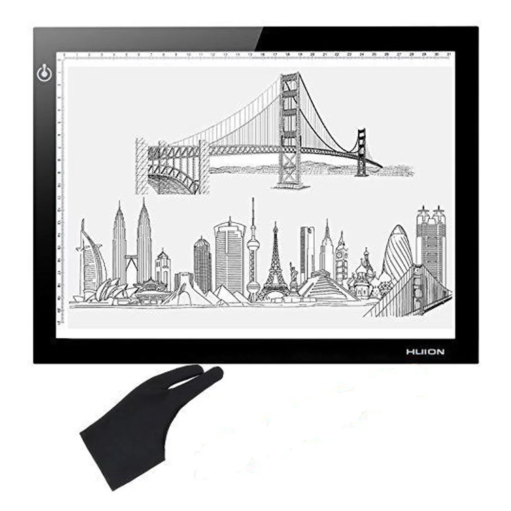 

Huion L4S 17.7" LED Light Box 5mm Thinckness Touch Brightness Graphic USB Animation Tatoo Tracing Board with Glove Xmas Gifts