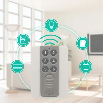 

433MHz Wireless Remote Controls RF Transmitter 6 Buttons Battery Inside