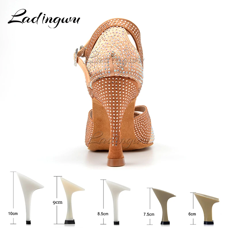 Glitter Rhinestone Latin Dance Shoes Women Satin Salsa Dancing Shoes Woman Tango Ballroom Ladingwu dance shoes
