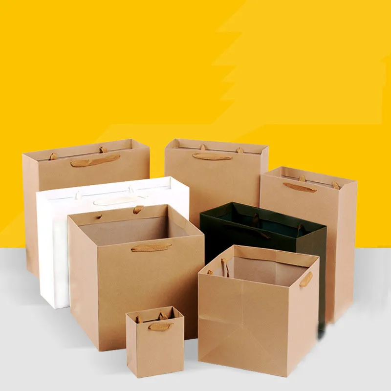 

2019 5pcs High-quality Paperboard Bags Cardboard Black/White/Kraft Shopping Useful Packaging Jewelry Gift Packaging Dust-proof