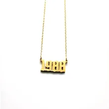 

Personalized Old English Number Necklaces Women Custom Jewelry Custom Old English Number Necklace Stainless Steel Necklace Gold