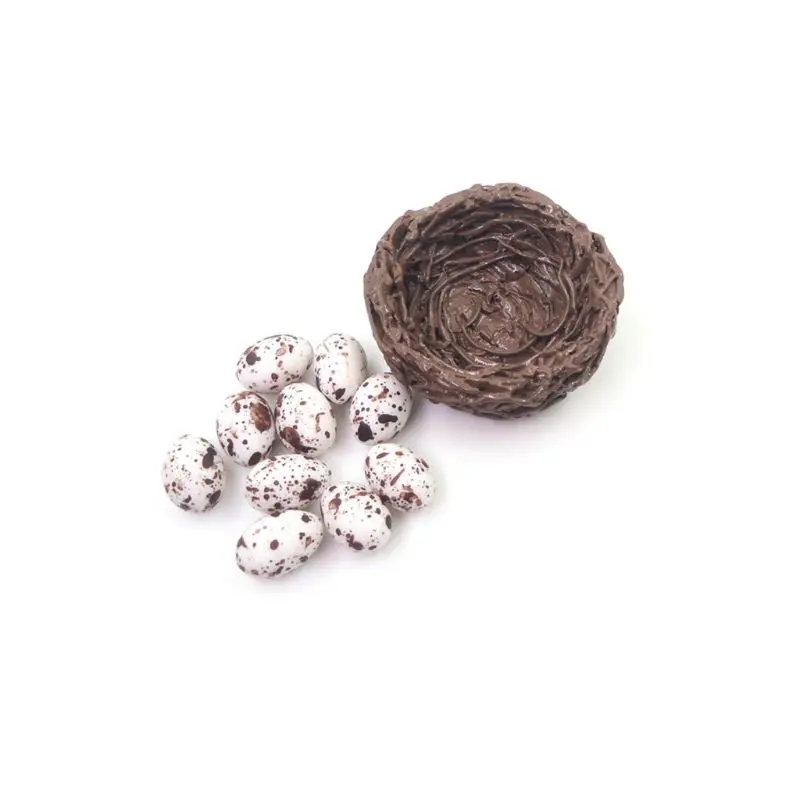 

Good Quality New 1:12 Scale Doll house Miniature Bird Nest with Eggs Set Dolls House Landscape Decoration Accessories Toy