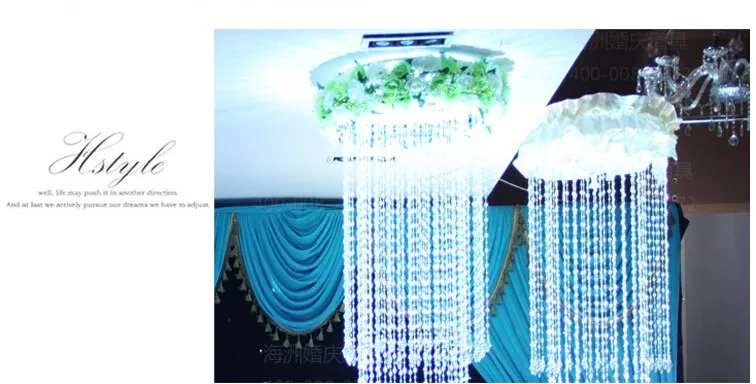 Best Hot sale  wedding decoration The ceiling decoration crystal lamp stage background decorate crystal road guide 4pcs/lot 6
