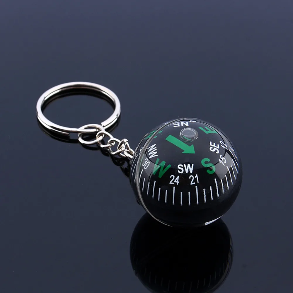 28 мм креативный шар, компас, брелок, заполненный жидкостью, Компас для пеших прогулок, кемпинга, путешествий, инструменты для выживания на открытом воздухе, легкое кольцо для переноски