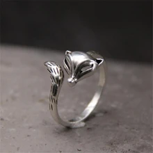 New Fashion Cute Sterling Silver 925 Fire Fox Long Tail Rings for Women Adjustable Open Ring Animal Jewelry Birthday Girl Gift New Fashion Cute Sterling Silver 925 Fire Fox Long Tail Rings for Women Adjustable Open Ring Animal Jewelry Birthday Girl Gift