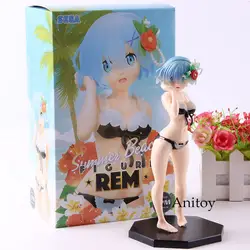 Re: ноль фигурка героя Rem купальник Ver. Аниме ПВХ Коллекция Модель игрушки Re: жизнь в другом мире от Zero 22 см