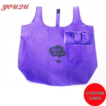 Заказная Полиэстеровая складная сумка с печатью логотипа морская