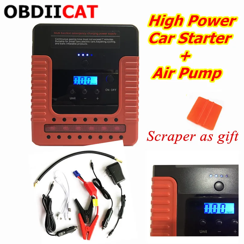 

New Starting Device 400A Digital display Car Jump Starter Air Pump Car Starter For Car Battery Charger Perfect Air Compressor