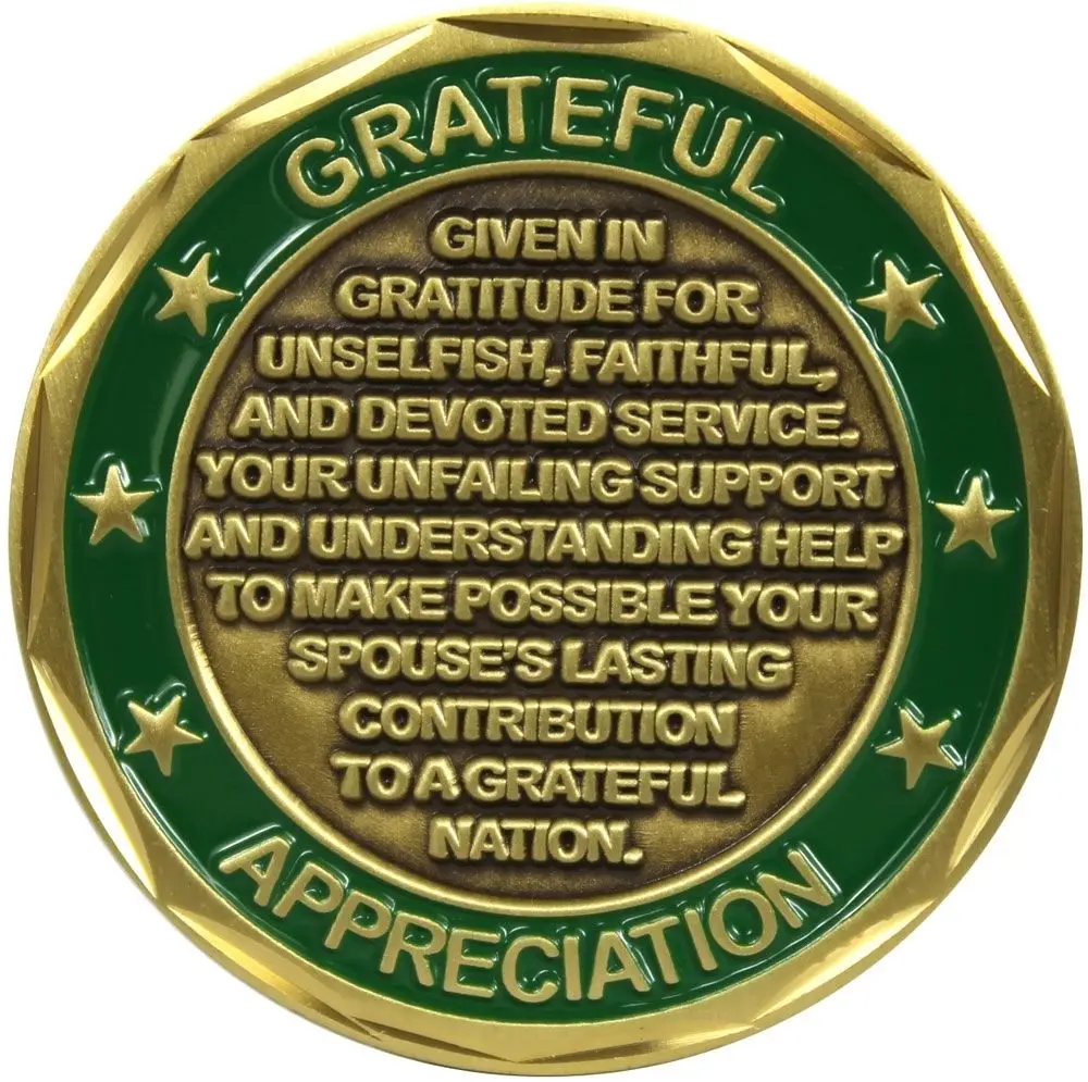 

Custom coins low priceMilitary US Army Spouse Grateful Appreciation Challenge Coins New oem metal milirary coins FH810234
