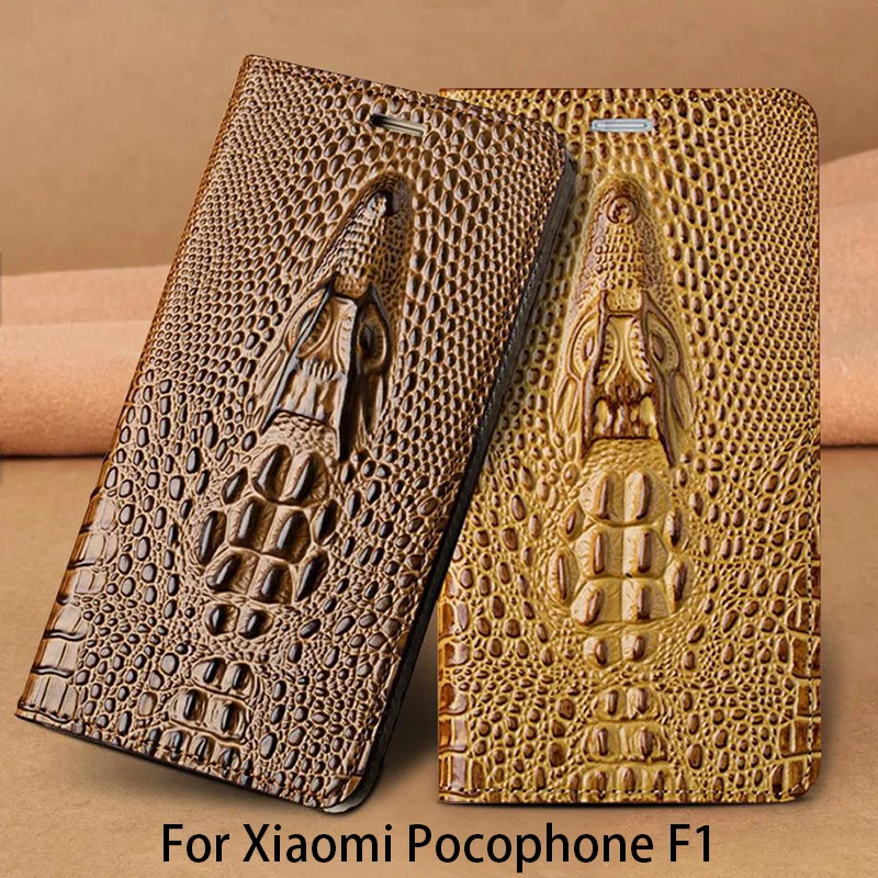 

Dragon head Flip Phone Case For Xiaomi Pocophone F1 Case For A1 A2 Lite Max 2 3 Mix2s for Redmi Note 5 Genuine Leather Cover