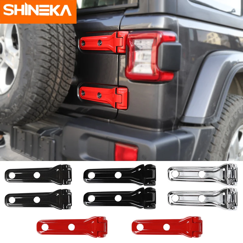 

SHINEKA Car Sticker for Jeep Wrangler Trunk Tailgate Door Hinge Covers 3D ABS Exterior Mouldings For Jeep Wrangler JL 2018 2019+