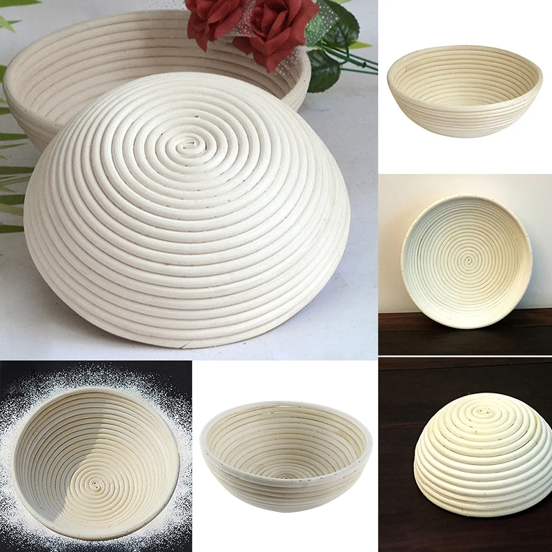 

Rectangular basket rattan packaging basket fermentation rattan basket / rustic bread round rotating bowl 18X9CM