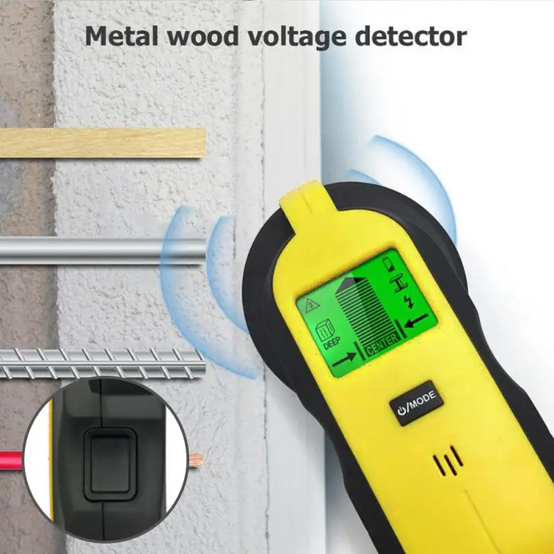 

Metal Detector 3 in 1 Sensor Wall Scanner with Large LCD Digital Wood Center Finding Metal Stud Detector AC Voltage Live