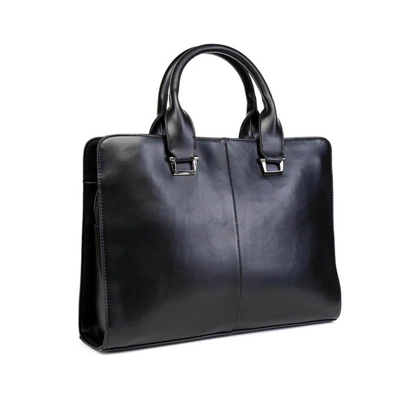 Мужская сумка, портфель, деловая сумка, полиуретановая сумка на плечо, корейский мужской портфель, высокое качество, противоугонные кожаные сумки для мужчин - Цвет: Черный