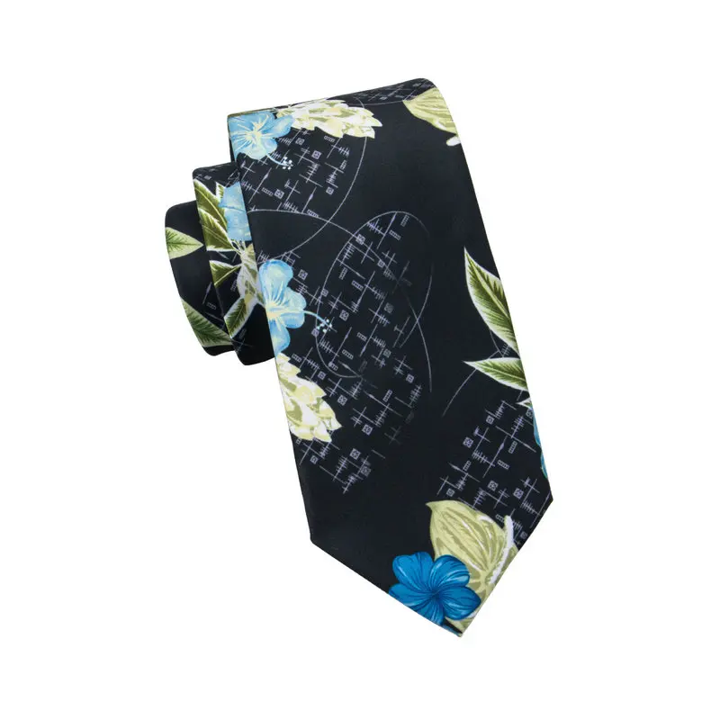 SN-1214 Горячая Классические мужские Галстуки Новые Модные с цветочным принтом галстук, носовой платок, запонки Набор для Бизнес Вечерние