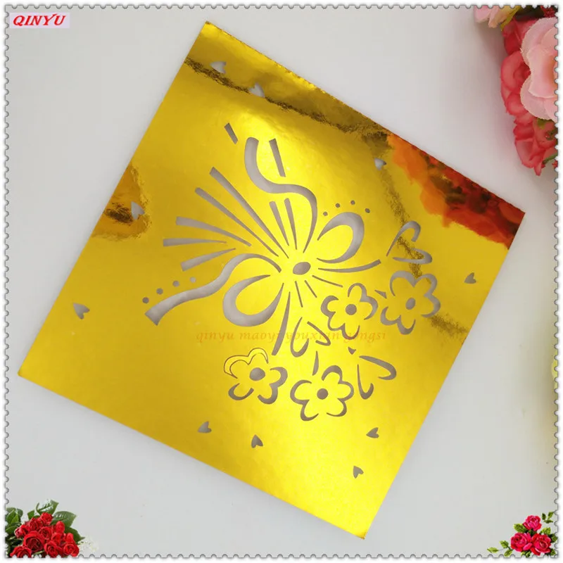 50 шт. лазерная резка поздравительные открытки винтажные бумажные открытки юбилей день рождения 7ZSH256