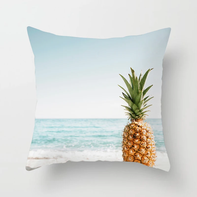 

Printed Pillowcase Coastal Natural Scenery Decorative Cushion Cover Square Pillow Case Throw Pillow Cover Sofa Car Cushion Cover