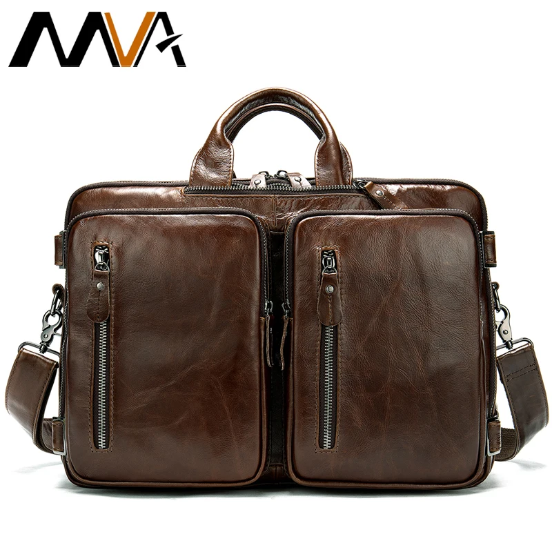 MVA сумка-мессенджер Мужская портфель из натуральной кожи сумка-мессенджер мужская сумка через плечо Большая вместительная винтажная сумка для ноутбука 432