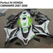 Partes do corpo Aftermarket carenagens para Honda CBR 600RR 07 08 branco preto verde carenagem kit CBR600RR 2007 2008 CV80