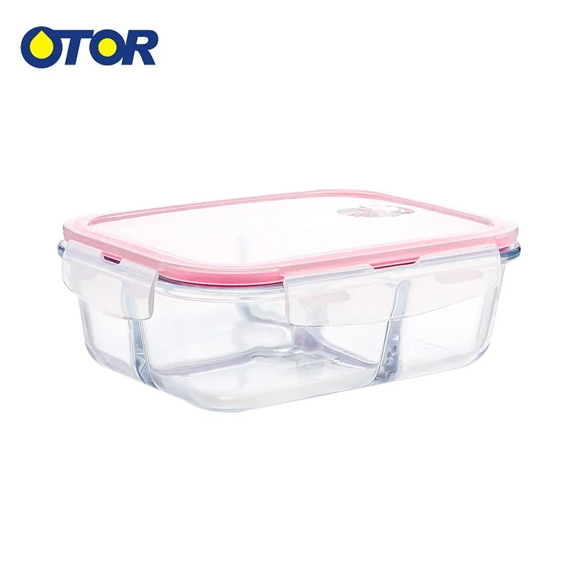 

OTOR Rectangle Lunch Box with 2 Compartments 3 compartments Microwave Heating Portable Food Containers For Picnic Office School