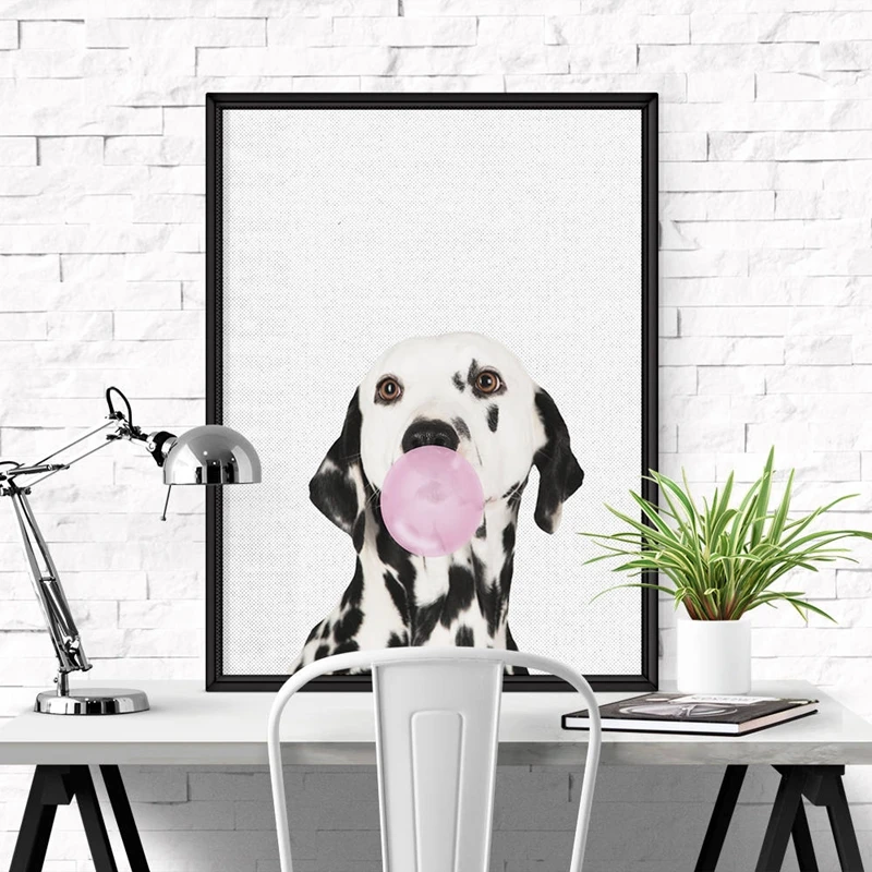 Далматинская собака художественная живопись пузырь фотографии животных на стену, Французский бульдог фотография постер Холст Искусство принты детский Декор