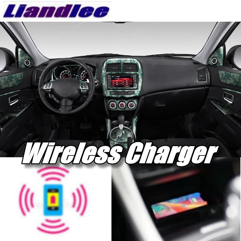 Liandlee беспроводное автомобильное зарядное устройство для телефона подлокотник отсек для хранения Быстрая Зарядка qi для Mitsubishi ASX Outlancer Spot GA XA