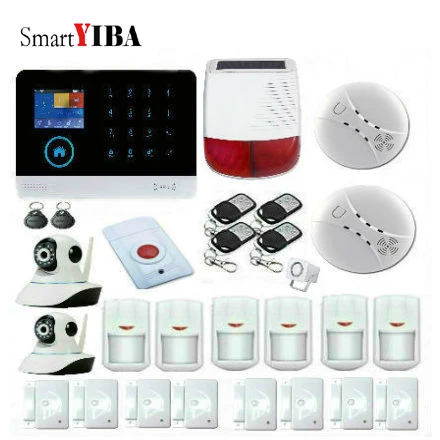 SmartYIBA Wifi Burglar Alarm system Security Wireless GSM Home Intruder Alarm System Solar Power Siren IP Camera Russian Polish