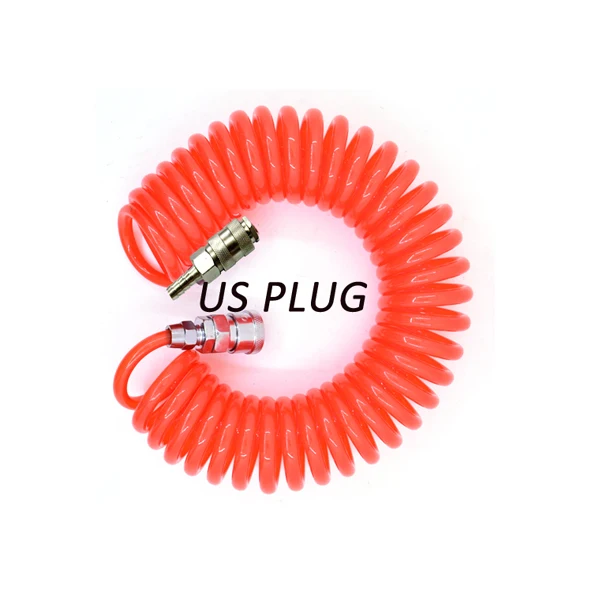 Pipe US plug Детали для пневматического Сандерс воздушные инструменты случайный Палм орбитальная шлифовальная машина двойной полировщик 5 дюймов круг круглый коврик 125 зубчатый ремень из искусственной кожи весна трубы 6 м - Цвет: Pipe US plug