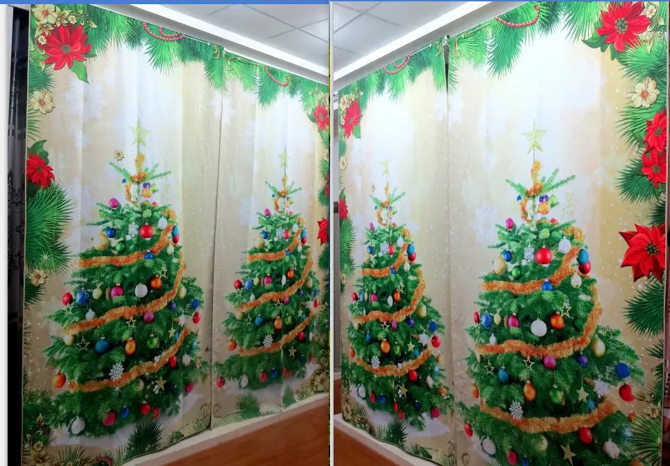 Рождественская елка 3 D занавес рождество curtain3d скульптура фотография напечатаны