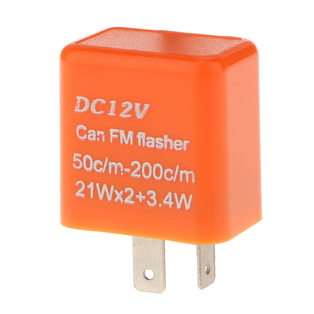 2Pin LED Flasher Relay Fix For LED Turn Signal Light Bulbs 12V Orange Turn Signal Flash LED Flasher Relay