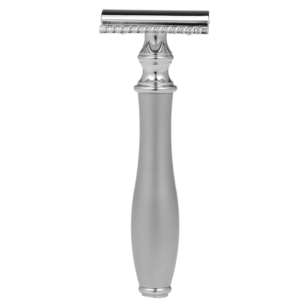 

Double-edged Safety Razor Metal Trimmer Men's Traditional Beard Razor Long Handled Razor For Dry & Wet Shaving