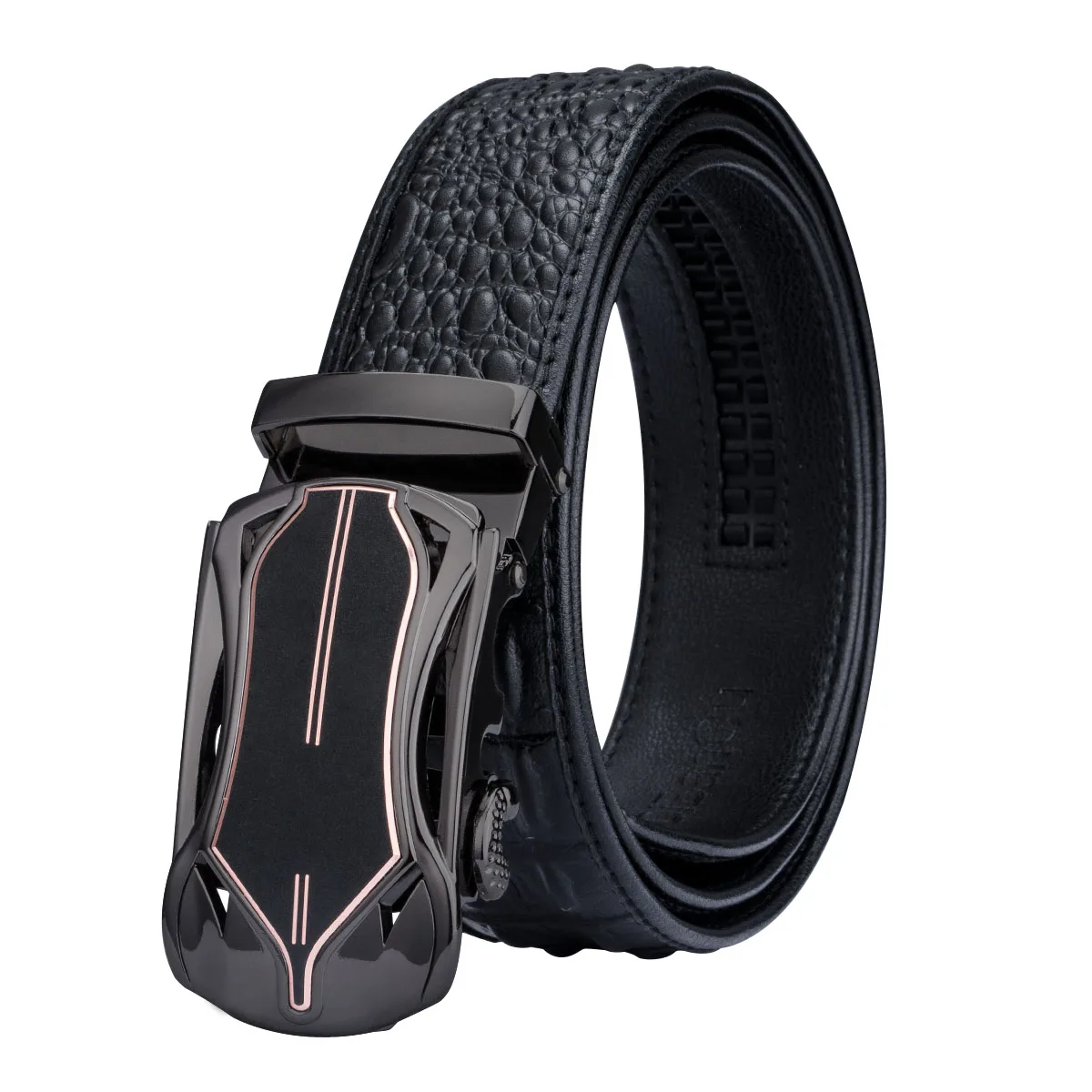 www.neverfullmm.com : Buy Hi Tie Mens Casual Leather Belts for Jeans Crocodile Pattern Automatic ...