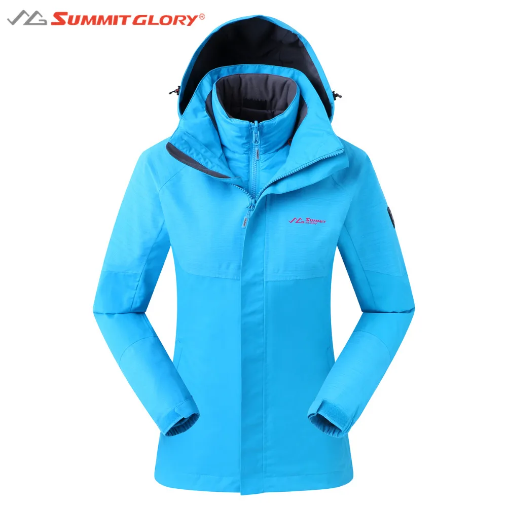 blue hiking jacket