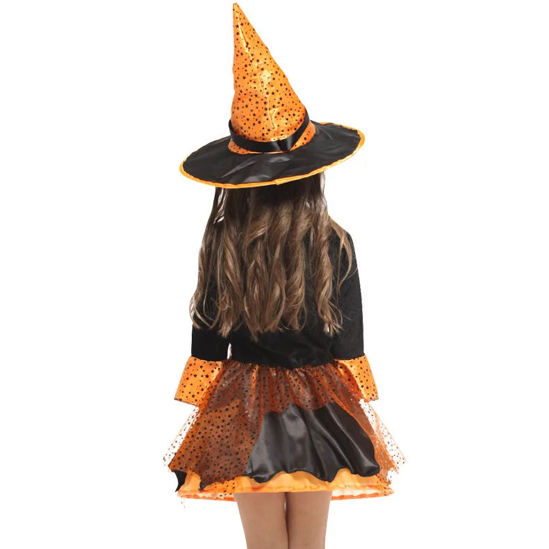Новинка года; костюм колдуньи для косплея; вечерние костюмы на Хэллоуин для девочек; комплект одежды на Хэллоуин; платье ведьмы; шляпа; накидка; аксессуары