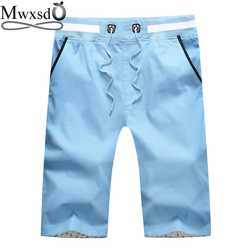 Mwxsd повседневные летние мужские s х/б мужские шорты мужские однотонные эластичные шорты мужские пляжные мягкие дышащие шорты masculino