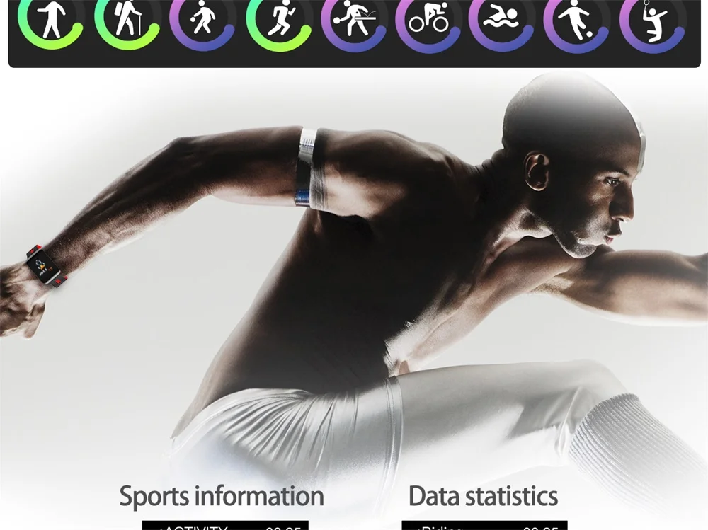 696 GT98 смарт-браслет Heart rate monitor мульти-спортивный режим Фитнес трекер Браслет IP67 Водонепроницаемый для ios и Android телефон
