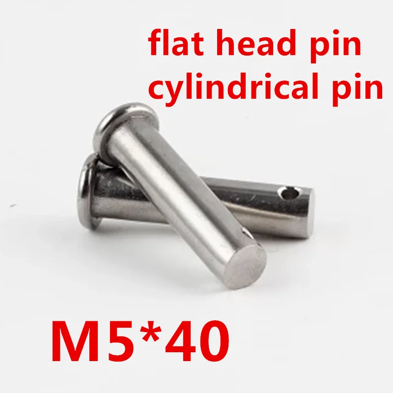 20 шт./лот M5* 40 5 мм M5 304 Нержавеющая сталь скобы Булавки, Телевизор с цилиндрической головкой Булавки с отверстием
