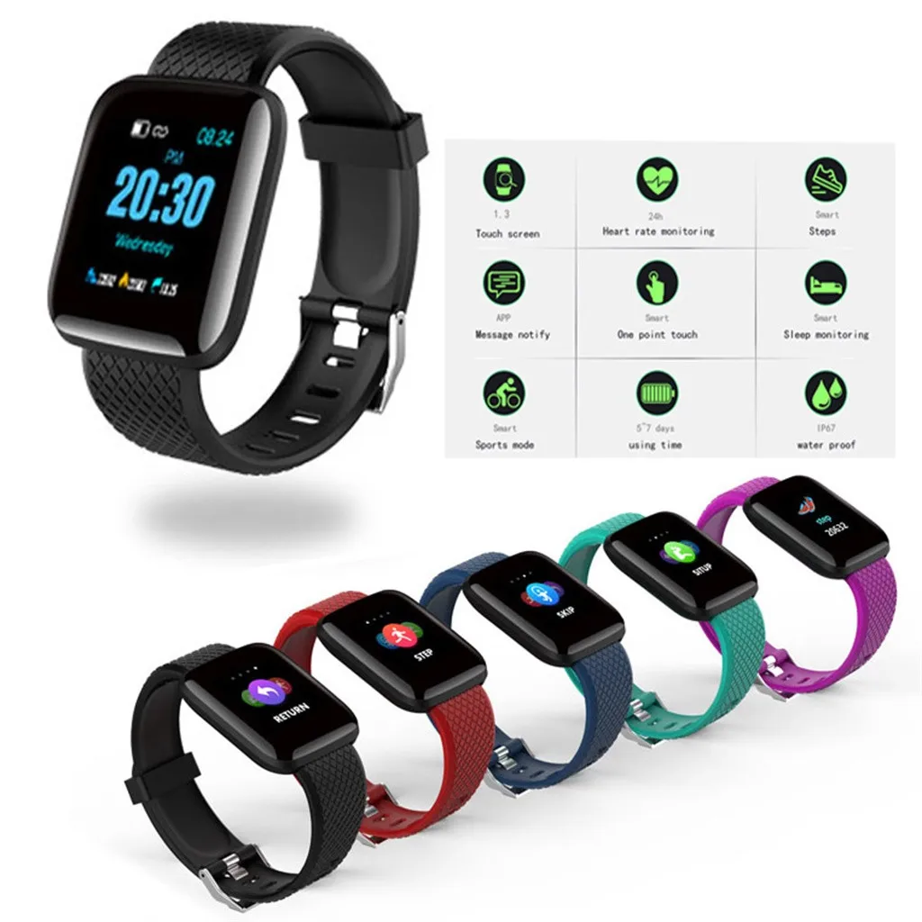 

New 2019 Smart Bracelet Step Heart Rate Smart Reminder Fashion Athlete High-Resolution Large Color Touchscreen Distance Calorie