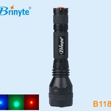 Brinyte B118 светодиодный фонарик для охоты Портативный 18650 аккумулятор красный зеленый синий свет 600lm светодиодная уличная лампа cree, светодиодный тактический фонарь Brinyte B118 светодиодный фонарик для охоты Портативный 18650 аккумулятор красный зеленый синий свет 600lm светодиодная уличная лампа cree, светодиодный тактический фонарь