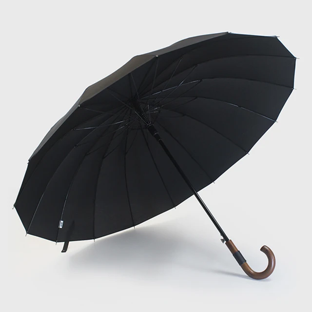 Parachase Big Umbrella Wooden Windproof 16 Ribs Business Japanese Long